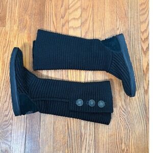 UGG WOMEN'S 5819 BLACK CARDY SWEATER KNIT Convertible Boots SIZE 8